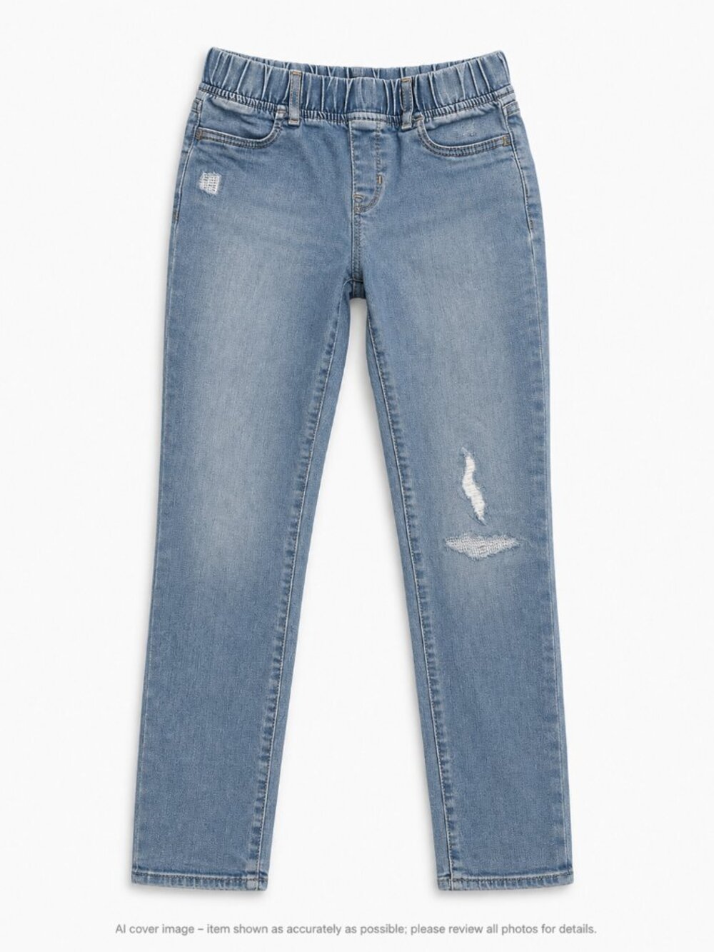 Gap Kids Stretch Jeggings Size 12 Regular Light Wash Distressed Denim